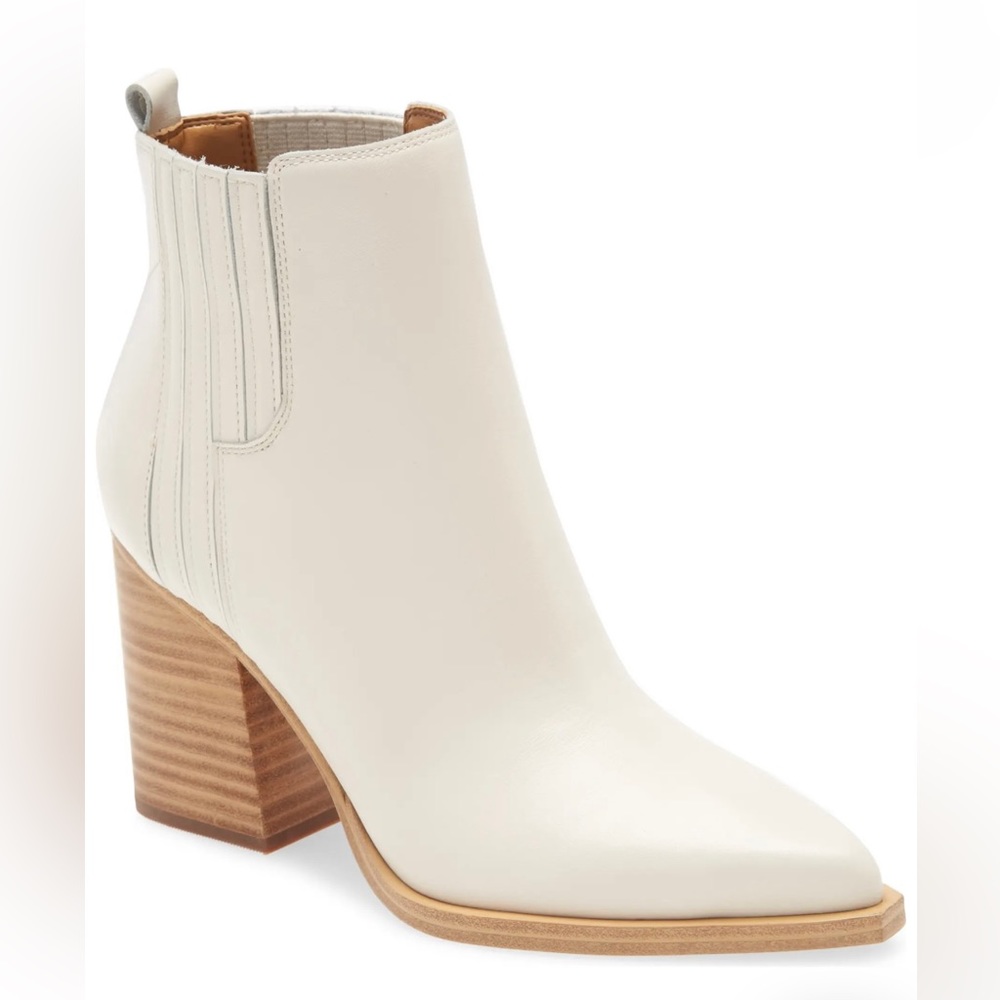 COPY - Ivory Leather Ankle Boots